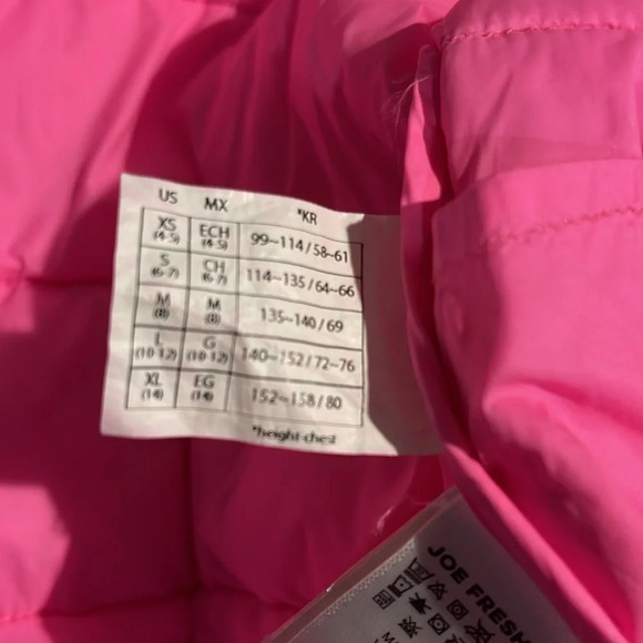 3/$20 Joe Fresh Girls Size Small Lightweight Pink Puffer Jacket - Picture 6 of 6